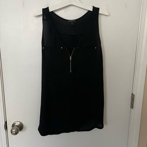 Express black tank top with gold accents